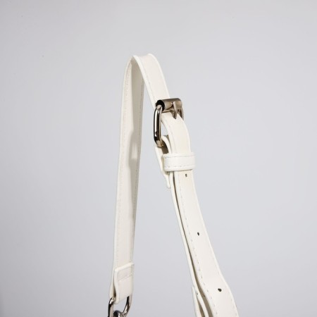 Baget bag with zipper, white color-4
