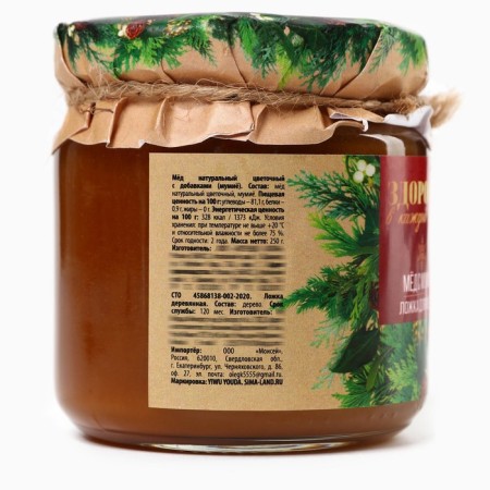 New Year! Honey and spoon "Health in each spoon", 240 grams-3