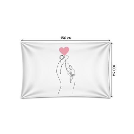 Decorative panel with photo printing "Sign of Love", horizontal, size 100x150 cm-1