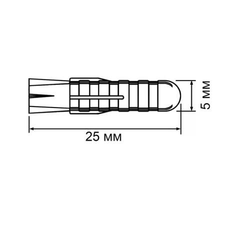 Tundra dowel, type T, spacer, polypropylene, 5x25 mm, 2000-5