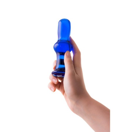 Sexus Glass anal plug, glass, blue, 13.5 cm, d = 4.5 cm-2
