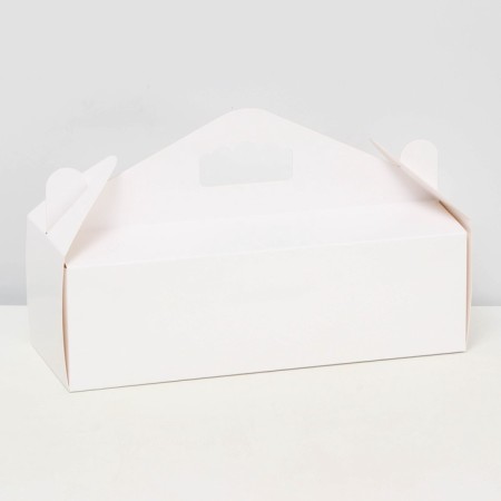 Dessert Box "Roulet", white, confectionery packaging, 30 x 12 x 9 cm set 5 pcs