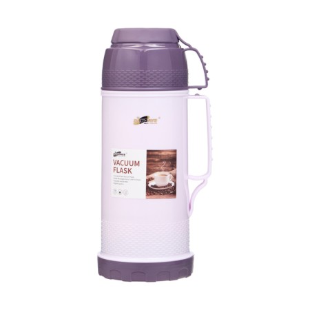 Thermos 1.8 l, with a glass flask, retains heat 12 hours, with a mug, lilac