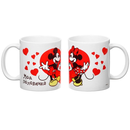 Set of paired mugs, 320 ml "My half", Mickey and friends-2