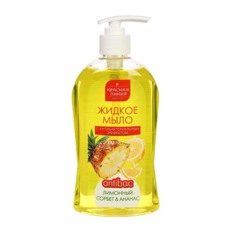Soap liquid red line "Lemon sorbet and pineapple" with an antibacterial effect, 500 grams