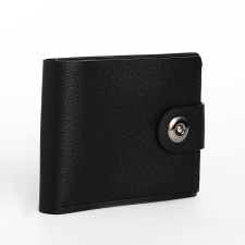Male purse on a magnet, department for bills, for cards, black color