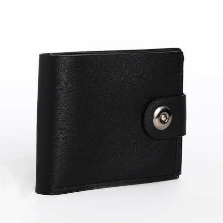 Male purse on a magnet, department for bills, for cards, black color