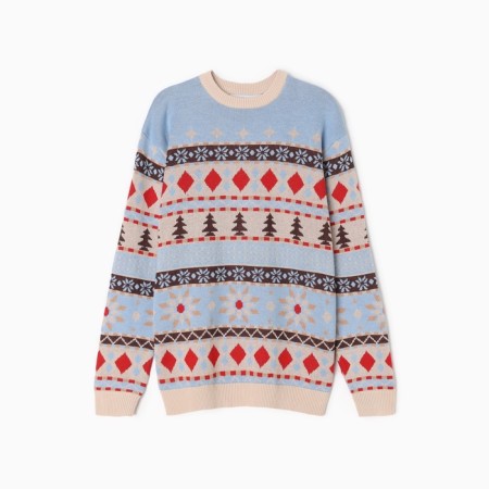 New Year. Knitted children's katan scandinavia size 32 (110-116 cm), blue-8