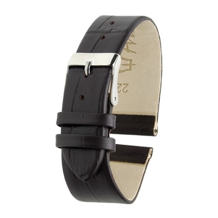 Watch strap, male, 22 mm, harness 75 mm, larynx 115 mm, genuine leather, dark brown