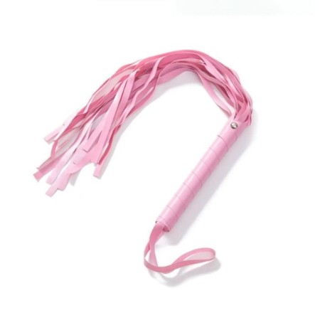 Leather whip, 55 cm, pink-2
