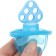 Silicone teether "for the front teeth", blue, with a cap of crumb I
