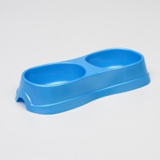 Dual bowl 2 x 0.3 l, 28 x 12.5 x 5 cm, blue mother of pearl