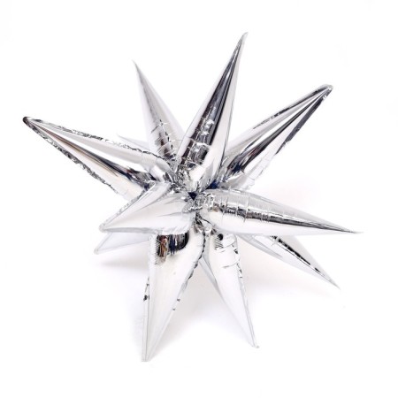 Foil ball 26 "Star 3d composite", the color is silver, under the air