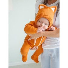 Комбинезон детский с ушками Amarobaby Pure Love Forest, рост 56 см, цвет оранжевый