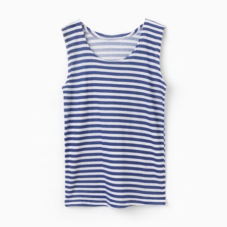 T -shirt men's vest, white/blue color, size 50