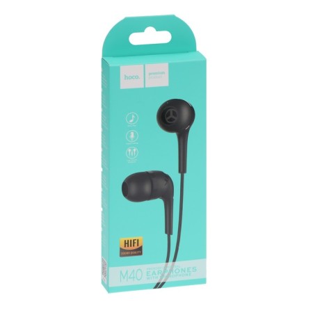 Hoco M40 headphones, wired, vacuum, microphone, jack 3.5 mm, 1.2 m, black-7