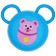 Children's ball with ears, D = 15 cm, 80 g, color mix
