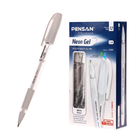 Gel pen Pensan Neon Gel, ink-white ink, 1 mm node, letter 0.5 mm.-4