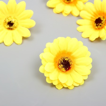 A bud on the leg for decorating "chrysanthemum-faces yellow" d = 5 cm