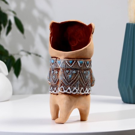 Souvenir ceramics "Cat in a lace dress" (vase) h = 21cm v = 0.7l-2