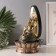 Table Polystone Fountain from the Network, Hanesha's backlight in gold under waterfalls 25x20x34 cm 10692