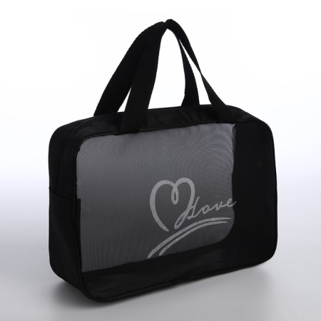 Cosmetic bag with lightning, black color