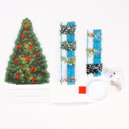 New Year's diamond mosaic with full filling on the figure “New Year. Christmas tree"-2