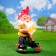 Garden figure "Dwarf with a shovel on a stand" 26x24x42cm