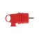 A portable corner fork with a ring at 16-002, 16 a, 250 V, IP44, with salary, rubber, red