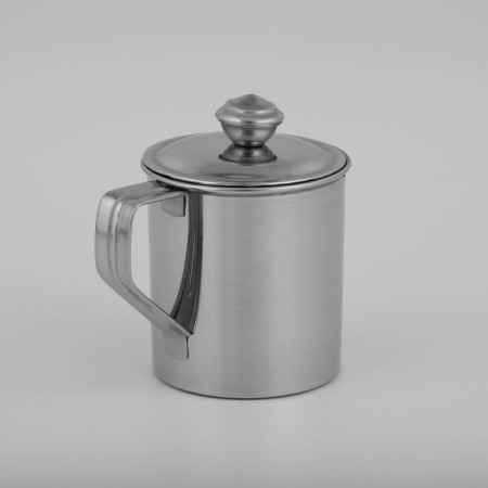 A stainless steel mug of the India, 250 ml, 9.5 × 6.8 × 9 cm, with a lid-5