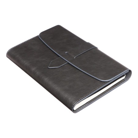 Deliciper of Leduced A5, 136 SENETE sheets, covering artificial leather, magnetic strap, replaced block, gray-1