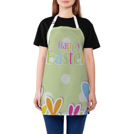 Apron of a kitchen with a photo print "Color Congratulation with Easter", adjustable, size OS