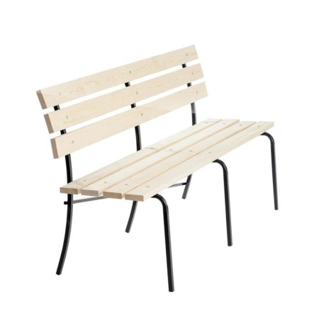 Street bench from pine with a back "Laksi", wood, metal, 36x180x82cm, load 200kg-1