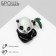 Panda brooch baby, color in silver