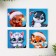 New Year. Magnetic bookmarks “Fluffy New Year”, on a postcard, 4 pcs