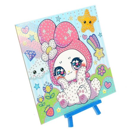 Set for children's creativity, diamond mosaic "Kawaii Bunny", 20 × 20 cm-2