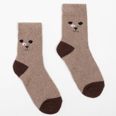 Socks children's woolen terry "dogs", color mix, size 16-4