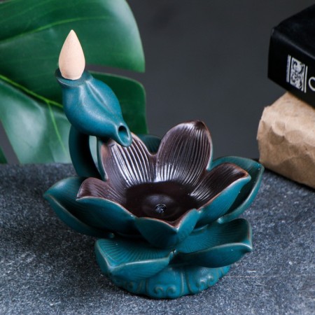Set of incense on the stand "Lotus Perfection" 10x14x14cm, with backlight, LR44 x3-4