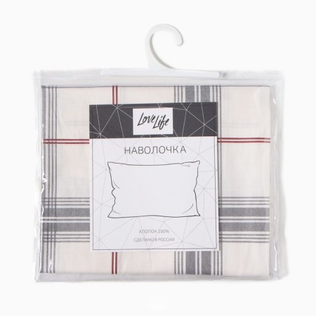 Pillowcase Lovelife "gray cell" 50*70cm, 100% cotton, satin, 125g/m²-2