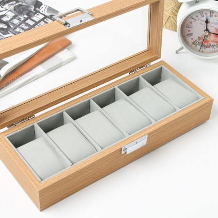 Casket Wood for watch 6 Branch "Beige" 7.5x31x12 cm-2