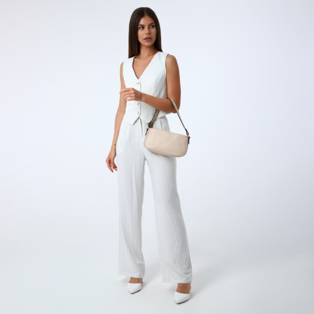 Women's bag with lightning, beige color-6