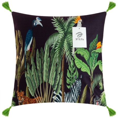 Decorative pillowcase with brushes Ethel Fauna, 43x43 cm-4