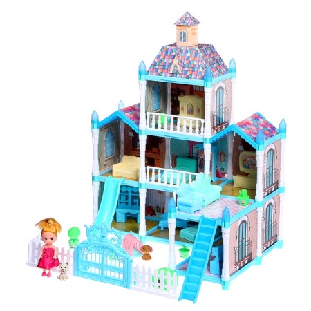 House for dolls "Winter Palace" with a doll, pets and accessories-3