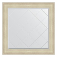 Mirror with engraving in the baguette frame, poisoned by silver 95 mm, 88x88 cm