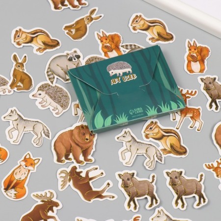 Stickers for creativity "Forest animals" embossing gold set 48 pcs 9x7x0.8 cm-6