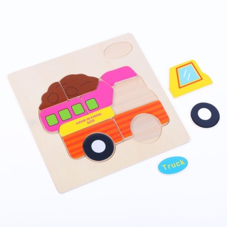 Children's wooden frames-lodges "Transport" 15 × 15 × 0.5 cm, mix-14