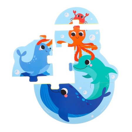 Soft puzzle for kids "Pyramid: Sea Animals", 5 parts, crumb I-1