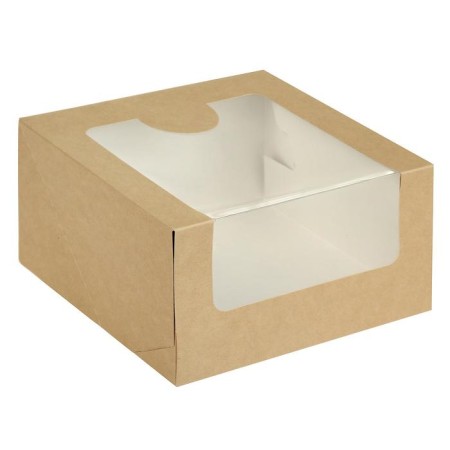 Confectionery packaging, box with a craft window, 18 x 18 x 10 cm