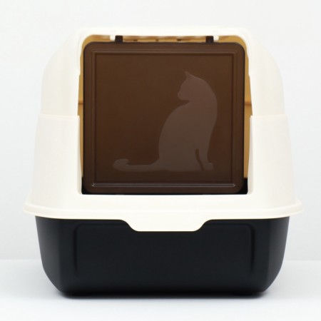 The toilet is closed with a folding top of 36 x 51 x 34 cm, black-6