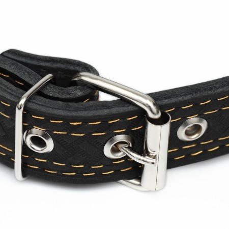 Collar leather two-layer dimensionless, 64 x 3 cm, Osh 30-55 cm, black-2